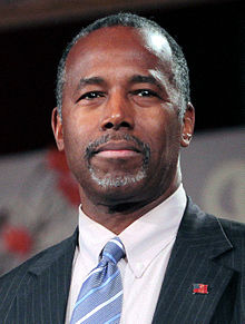 Ben Carson participating in a press conference on Sunday, February 26th regarding his view on America being the land of opportunity.