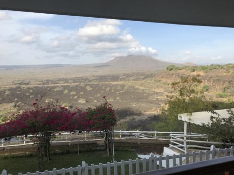 The view of Masaya Volcano from our hotel.