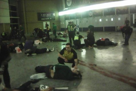Scenes of the wounded civilians moments after the bombing.