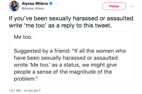 Alyssa Milano's tweet that pushed a conversation and a movement forward.