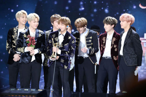 BTS at the 31st Golden Disk Awards. From left to right: RM, Jimin, Jin, V, Jungkook, Suga, & J-Hope.