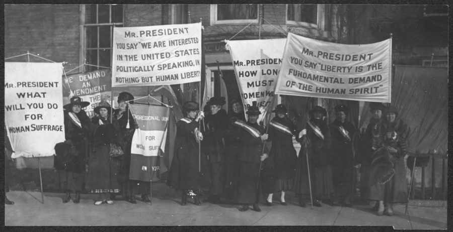 Women+in+1917%2C+protesting+for+women%E2%80%99s+right+to+vote.+The+struggle+for+gender+equality+still+goes+on+today.+%0A