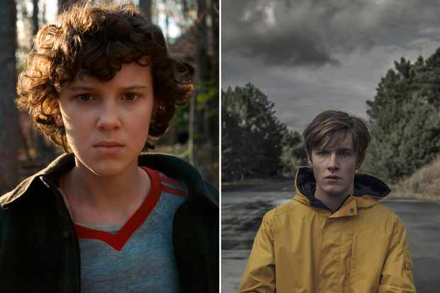 Eleven (left) is telepathic, Eggos loving girl in Stranger Things, and Jonas (right) is one of main characters in Dark.