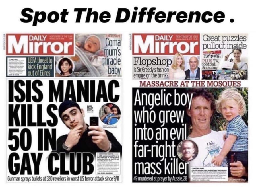 Terrorists, who murdered 50 people is pictured as an “Angelic boy”, while the muslim is called a “manic.” 

