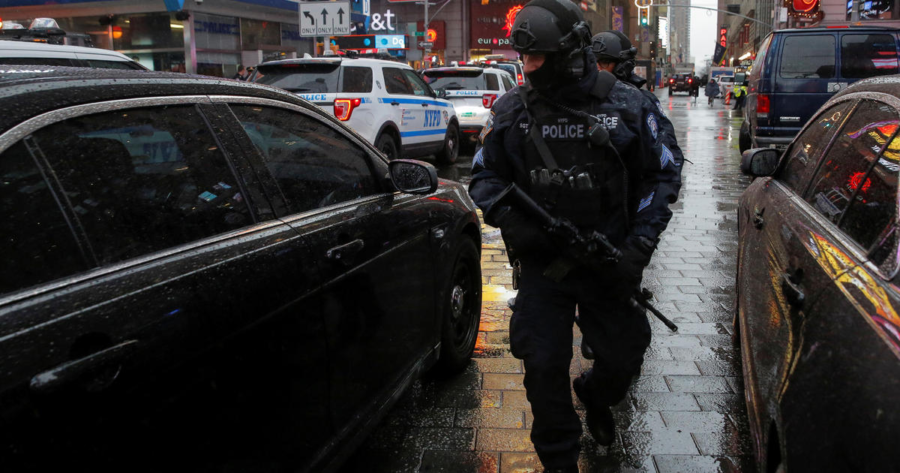 NYPD+CRC+patrolling+in+Time+Square+