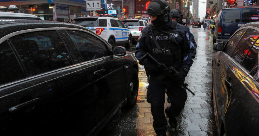 NYPD CRC patrolling in Time Square 