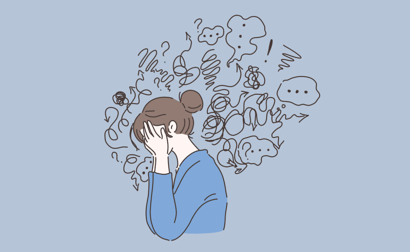  

Image from Counselling Directory, about a woman who is currently overthinking and who is struggling with her mental health. (Shutterstock)