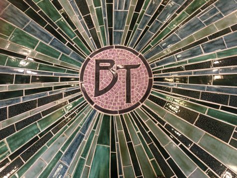 A colorful work of art with the Bantam Tileworks logo in the center.