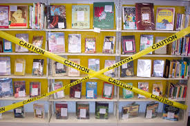 Picture of a display of banned books